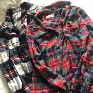 A&F kids and American Eagle plaid shirts